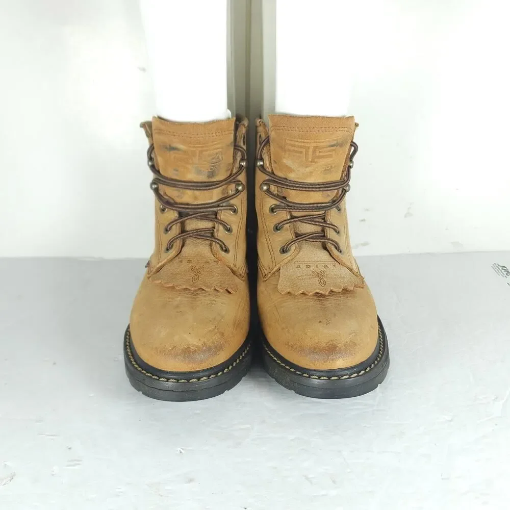 Ariat Women's ATS 31022 US 7B Brown Leather BroWestern Roper Kiltie Ankle Boots